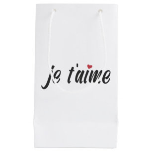 Simple Je T'aime I Love You Valentine   Gift Bag