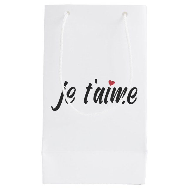 Simple Je T'aime I Love You Valentine | Gift Bag (Front)