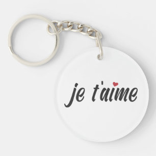 Simple Je T'aime I Love You Valentine   Keychain