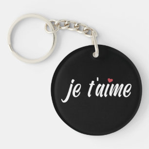Simple Je T'aime I Love You Valentine   Keychain