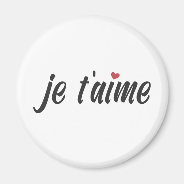Simple Je T'aime I Love You Valentine | Magnet (Front)