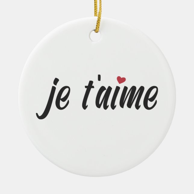 Simple Je T'aime I Love You Valentine | Ornament (Front)