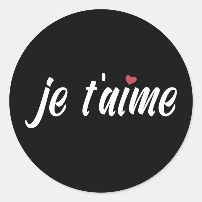 Simple Je T'aime I Love You Valentine | Sticker (Front)