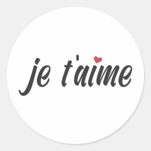 Simple Je T'aime I Love You Valentine   Sticker