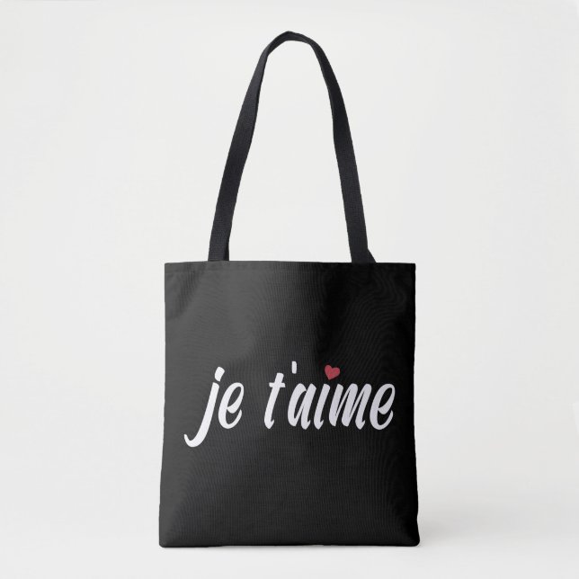 Simple Je T'aime I Love You Valentine | Tote Bag (Front)