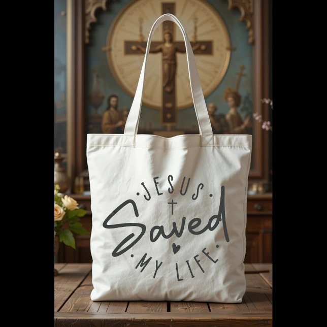 Simple Jesus Saved My Life Tote Bag (Creator Uploaded)