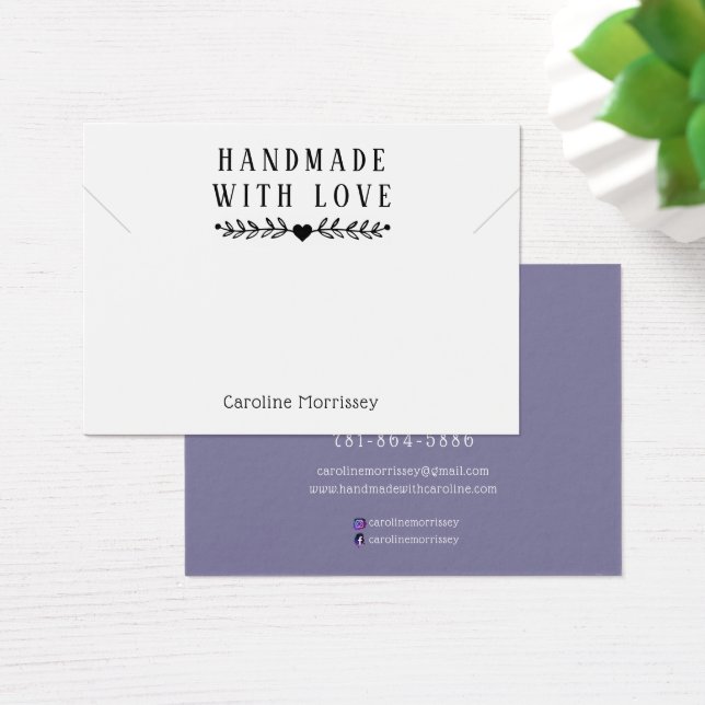 Simple Jewellery Necklace Display Purple Card (Desk)