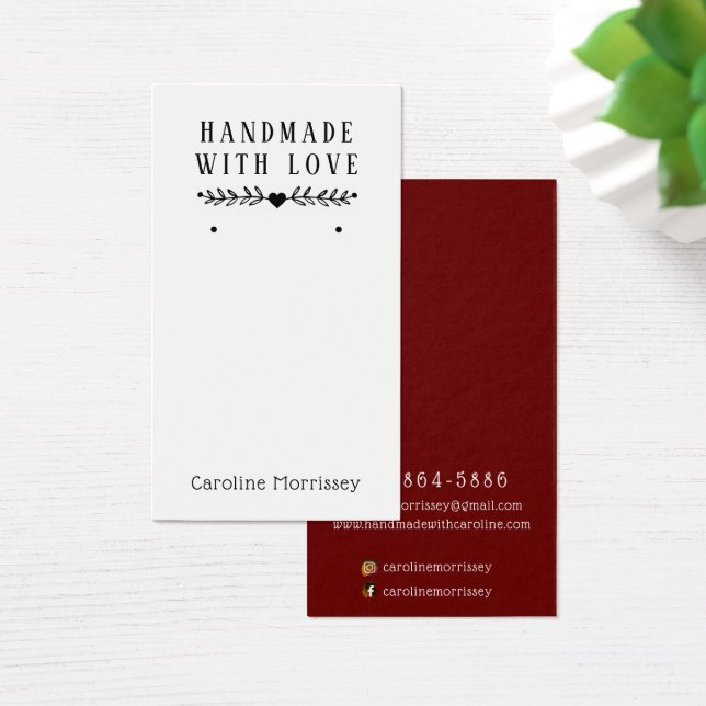 Simple Jewelry Earring Display Burgundy Card (Desk)