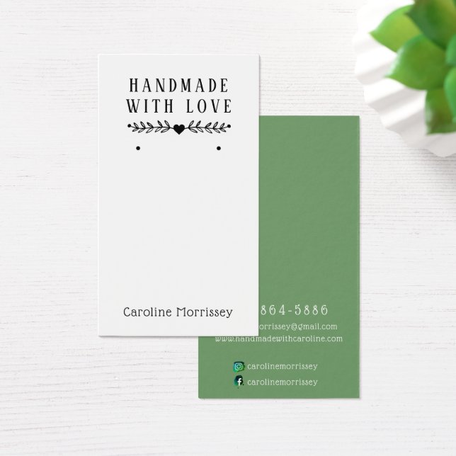 Simple Jewelry Earring Display Green Card (Desk)