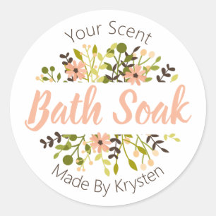 Simple Joyous Spring Meadows Bath Bomb Salt Soak Classic Round Sticker
