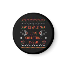 Simple Joys Christmas Cheer Pixel Art Graphic Magn