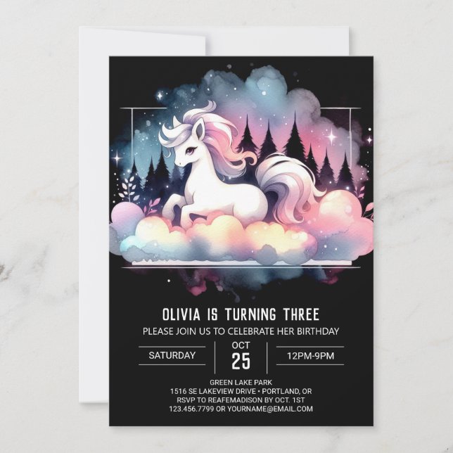 Simple Jungle Horse Birthday Invitation (Front)