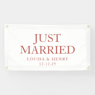 Simple Just Married Car Banner