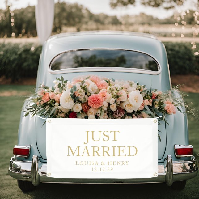 Simple Just Married Car Banner (Creator Uploaded)