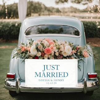 Simple Just Married Car Banner