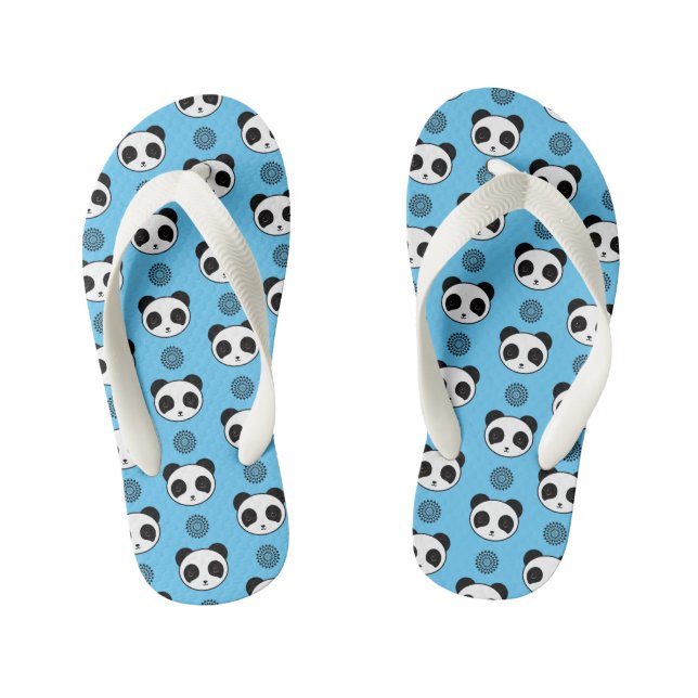 Simple Kawaii Panda Mandala Pattern Kid's Thongs (Footbed)