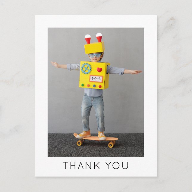 Simple Kids Birthday Thank You Post Card (Front)