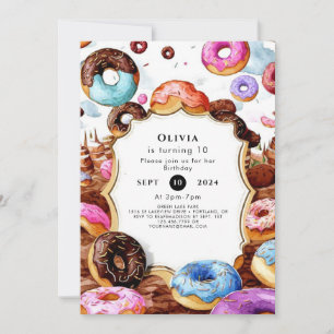  Simple Kids Doughnut Birthday Invitation