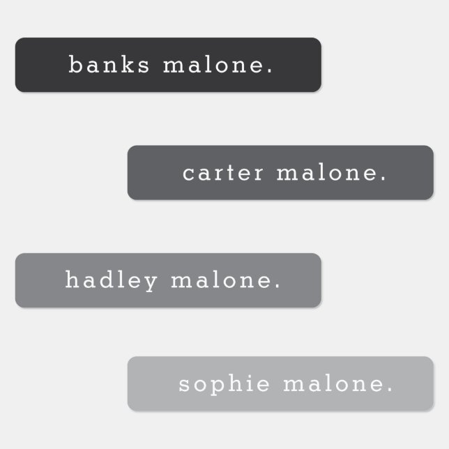 Simple Kids Grey Waterproof Name Labels (Group)