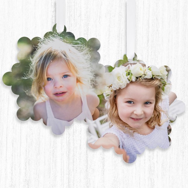 Simple Kids Photo Keepsake Cute Tree Decoration Card (custom christmas ornament)