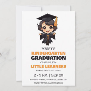 Simple kindergarten graduation invitation