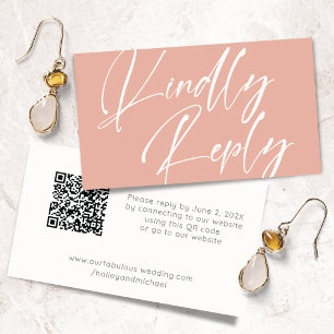 Simple Kindly Respond QR Code Enclosure  Card