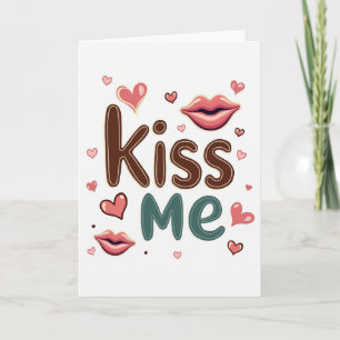Simple Kiss Me Hearts Card