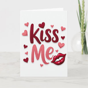 Simple Kiss Me Lips Love Card
