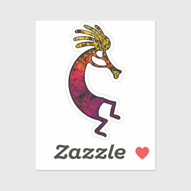 Simple Kokopelli drawing in red colour (Sheet)