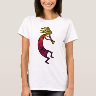 Simple Kokopelli drawing in red colour T-Shirt
