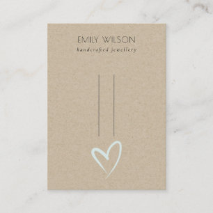Simple Kraft Blue Heart Hairclips Pin Display Business Card