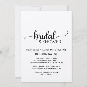 Simple Kraft Calligraphy Bridal Shower Invitation