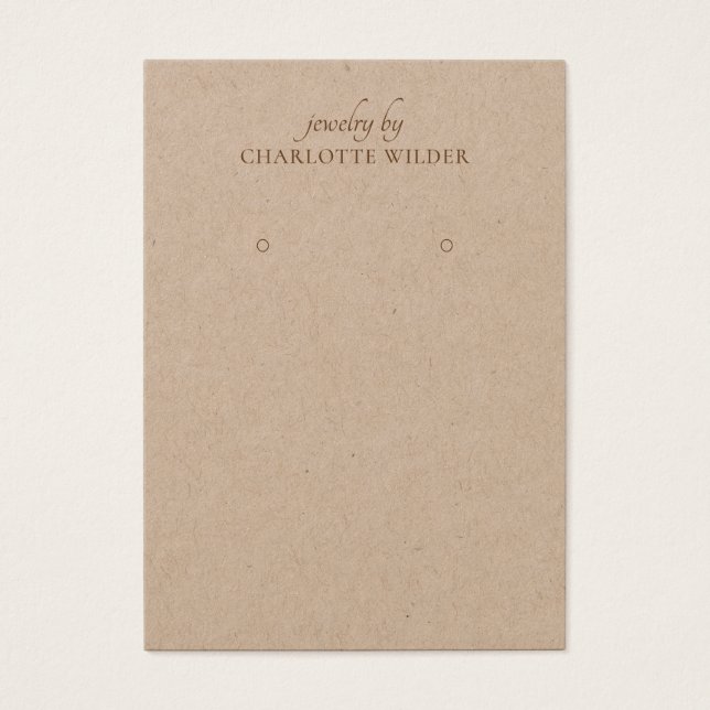 Simple Kraft Earring Display Card (Front)