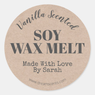 Simple Kraft Handmade Vanilla Soy Wax Melt Label