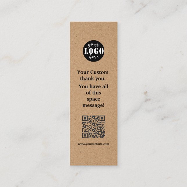 Simple Kraft Paper Bookmark Card (Front)