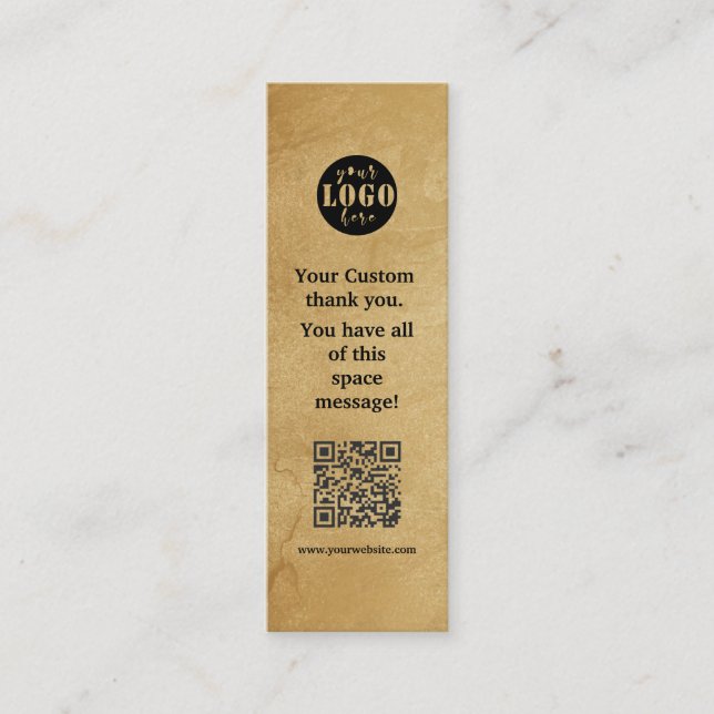 Simple Kraft Paper Bookmark Card (Front)