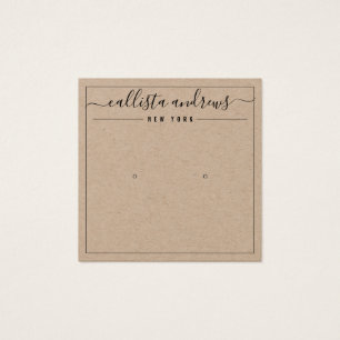 Simple Kraft Paper Cursive Earring Display Card