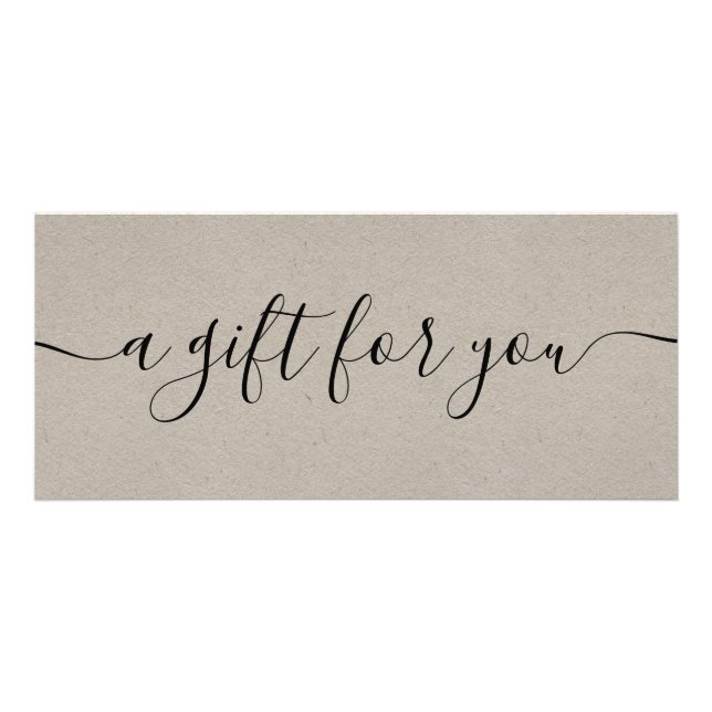 Simple Kraft Signature Script Gift Certificate (Front)