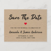 Simple Kraft Vow Renewal Save The Date