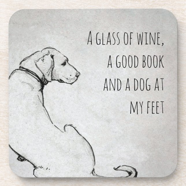 Simple Labrador Dog Mum Quote Art Coaster (Front)