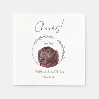 Simple Labrador Retriever Dog Wedding Cocktail Napkin