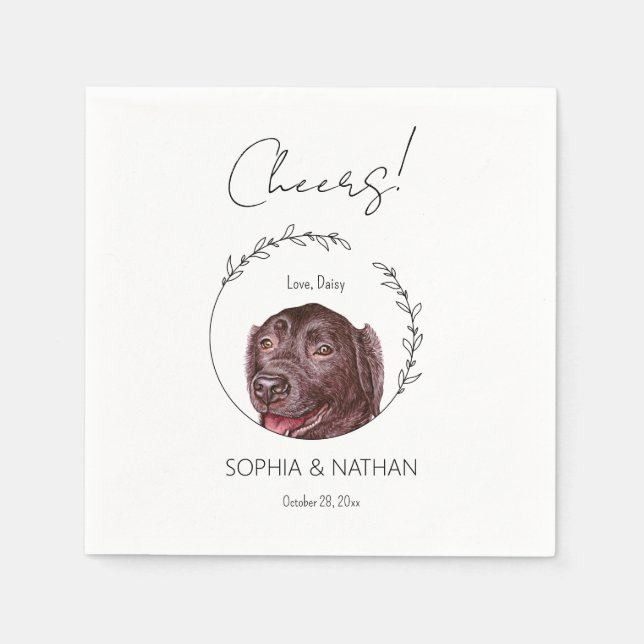 Simple Labrador Retriever Dog Wedding Cocktail  Napkin (Front)
