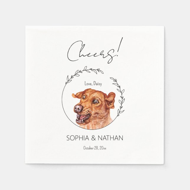 Simple Labrador Retriever Dog Wedding Cocktail  Napkin (Front)