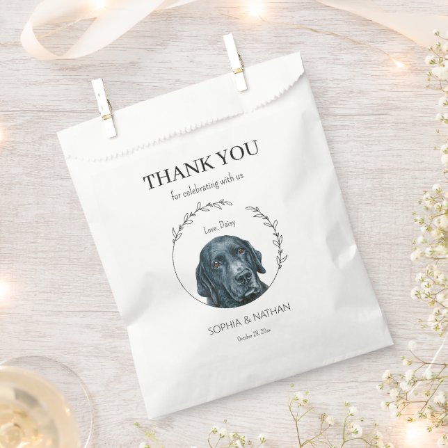 Simple Labrador Retriever Dog Wedding Thank You Favour Bag (Clipped)
