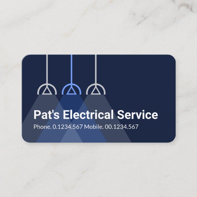 Simple Lampshade lights Powers Your Business Name Business Card (Front)