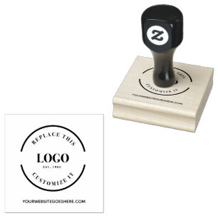 Simple Large business logo and website custom Rubber Stamp