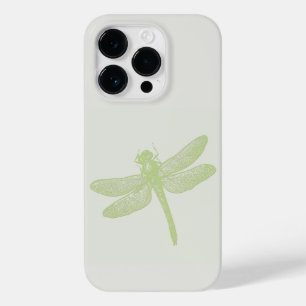 Simple Large Green Stamped Dragonfly Case-Mate iPhone 14 Pro Case