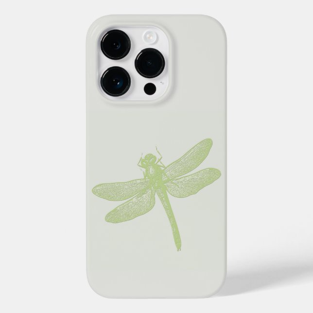 Simple Large Green Stamped Dragonfly Case-Mate iPhone Case (Back)