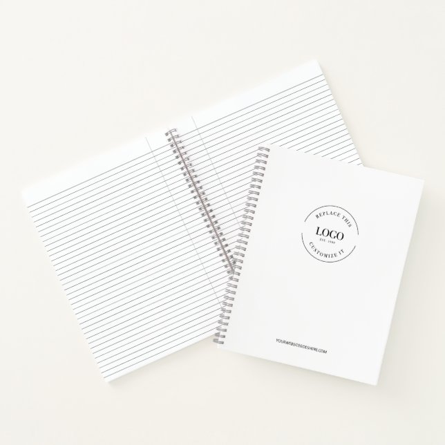 Simple Large Minimalist Custom Logo Branded Notebook (Inside)