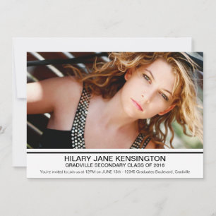 Simple Large Photo Graduation Party or Ceremony Invitation